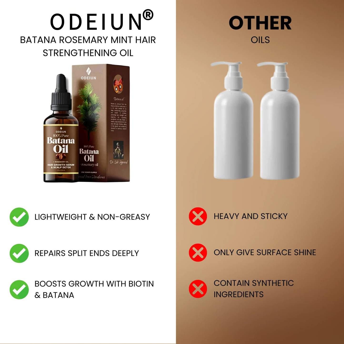 ODEIUN® Batana Rosemary Mint Hair Strengthening oil