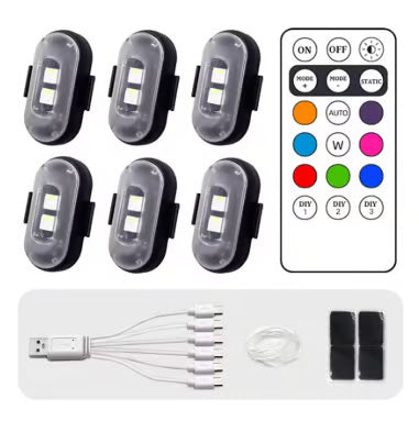🏆HOT SALE ✨RGB Led Aircraft Strobe lights Motorcycle Lights LED Flash Position Wireless Light Aircraft Airplane Helicopter Warning Lights