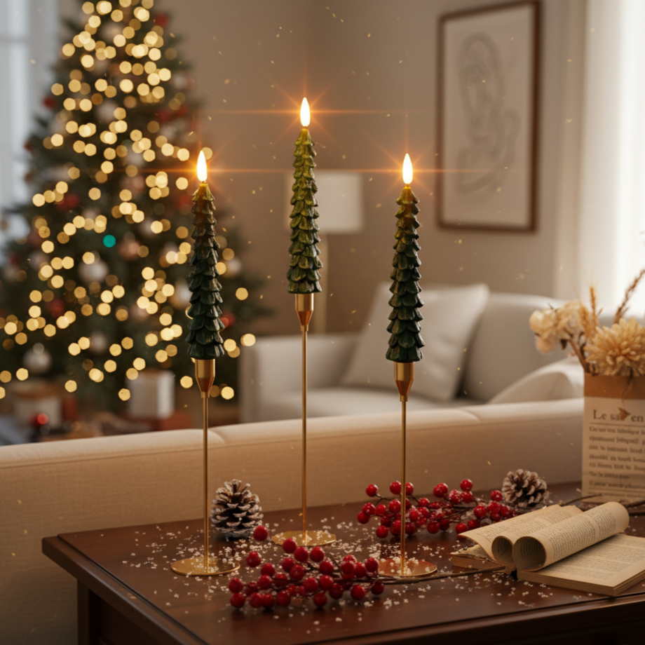 【Christmas Must-Have🔥】3D Christmas Tree Candle – Light Up Your Holiday Table