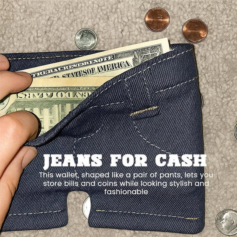 👖💙 Handmade Denim Shorts Wallet – Casual & Chic