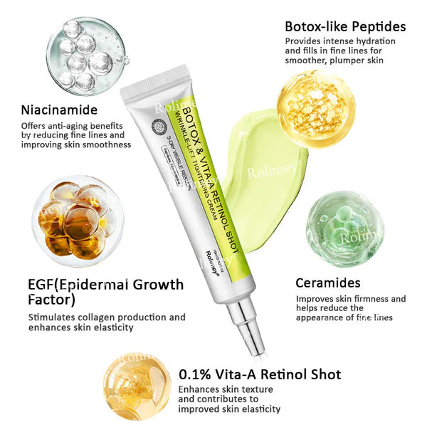 🌟👨‍⚕️Made and shipped from Australia 💫Rolimey® Botox & Vita-A Retinol Shot Wrinkle-Lift Tightening cream - Last Day Promotion 70% OFF