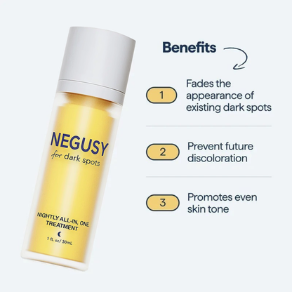 NEGUSY for Dark Spots - All-in-One Nightly Serum for Fading Dark Spots & Evening Skin Tone with Retinol, Kojic Acid & Tranexamic Acid
