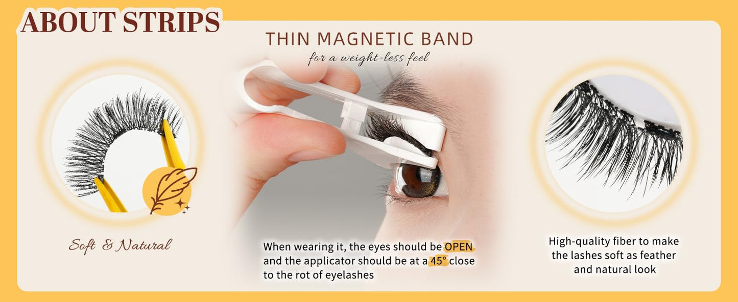 ✨ One-Second Wear | Glue-Free Magnetic Induction Eyelashes