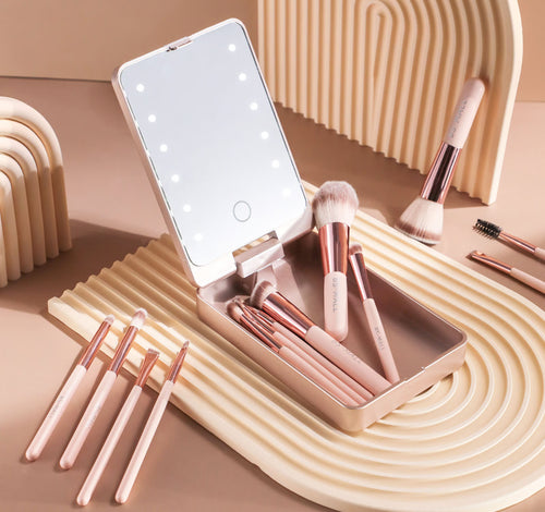💖💖Travel Makeup Brush Set with LED light