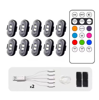 🏆HOT SALE ✨RGB Led Aircraft Strobe lights Motorcycle Lights LED Flash Position Wireless Light Aircraft Airplane Helicopter Warning Lights