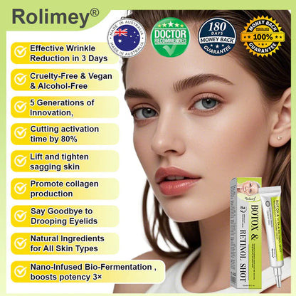 🌟👨‍⚕️Made and shipped from Australia 💫Rolimey® Botox & Vita-A Retinol Shot Wrinkle-Lift Tightening cream - Last Day Promotion 70% OFF