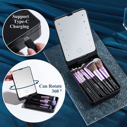 💖💖Travel Makeup Brush Set with LED light