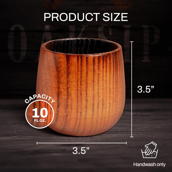 Final 3 Hours: 49%OFF🍺Handmade and Charred Drinking Vessel -Original Wooden Bourbon Drinking Glass