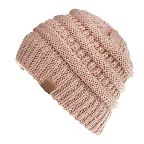 🎅Christmas Sale🎅Women's Ponytail Beanie – Chic & Cozy Cable Knit Hat for Fall and Winter, with Adjustable High Ponytail Opening