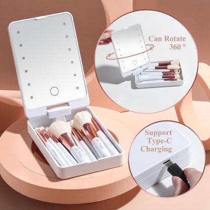 💖💖Travel Makeup Brush Set with LED light