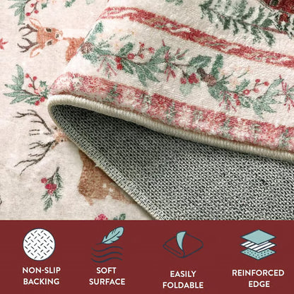 🎄🔥Soft Christmas Tree Santa Claus Carpet Runner🔥🎄