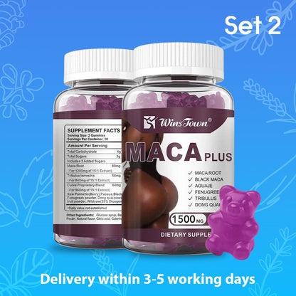 🍑 Maca Plus Gummies (1500mg) | Dietary Supplement for Hips Enlargement, Butt Enhancement, and Hormonal Balance