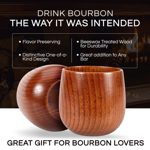 Final 3 Hours: 49%OFF🍺Handmade and Charred Drinking Vessel -Original Wooden Bourbon Drinking Glass