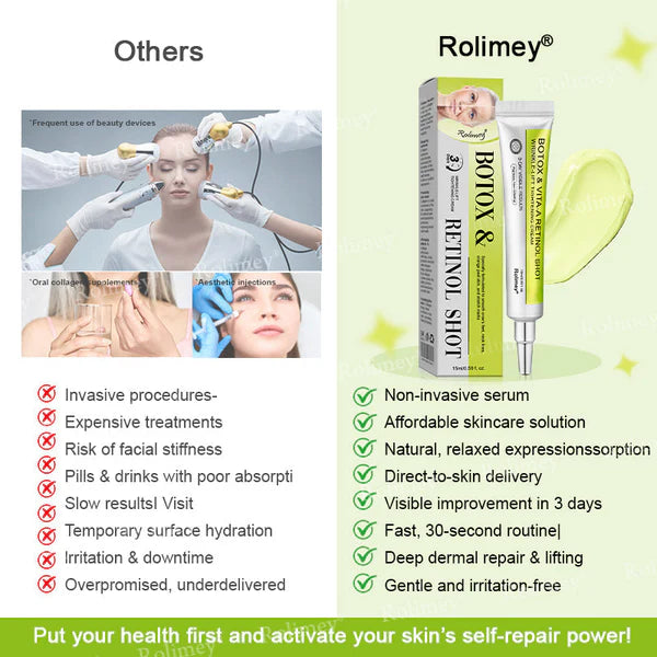 🌟👨‍⚕️Made and shipped from Australia 💫Rolimey® Botox & Vita-A Retinol Shot Wrinkle-Lift Tightening cream - Last Day Promotion 70% OFF