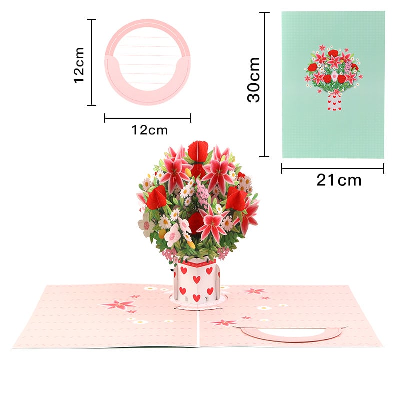 🌹 Pop Up Flower Bouquet Valentine’s Day card
