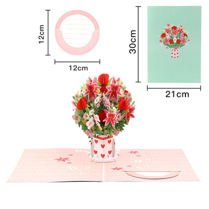 🌹 Pop Up Flower Bouquet Valentine’s Day card