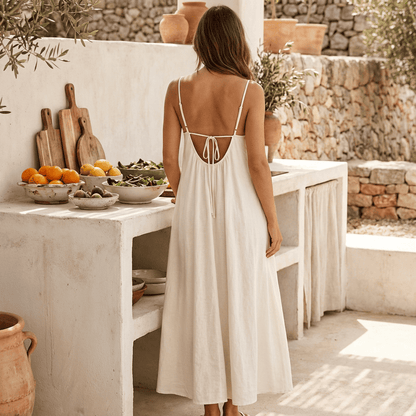 💃Women's Solid Color Backless Cami Dress💕