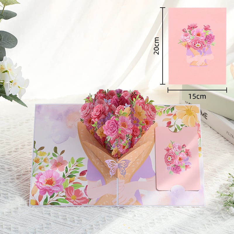 🌹 Pop Up Flower Bouquet Valentine’s Day card