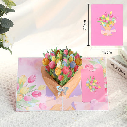 🌹 Pop Up Flower Bouquet Valentine’s Day card