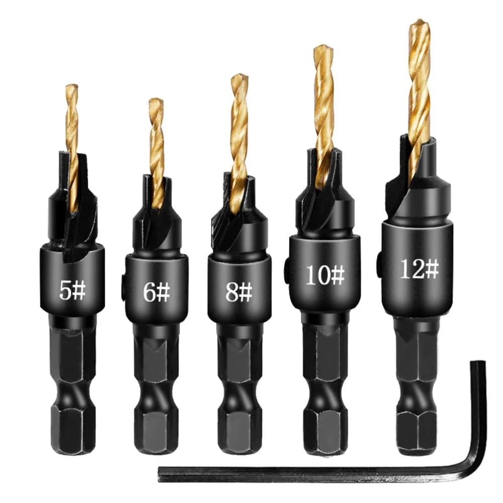 🔥Last Day 49% OFF - 🛠️5PCS Countersink Drill Bit Set – ✨Precision Drilling for Perfect Screw Holes