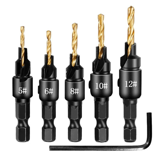 🔥Last Day 49% OFF - 🛠️5PCS Countersink Drill Bit Set – ✨Precision Drilling for Perfect Screw Holes