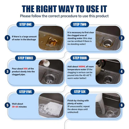 Liapu Powerful Pipe Dredging Agent for Kitchen and Toilet Pipelines - Dissolves 200+ Blockages and Kills 99% of Bacteria