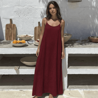 💃Women's Solid Color Backless Cami Dress💕