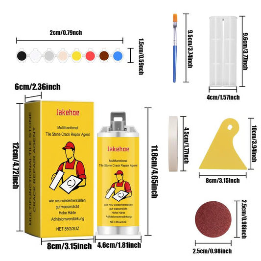 🔧Quick-Drying Tile Repair Glue - Complete Tool Kit for DIY – Fix Cracks Permanently in Minutes!✨