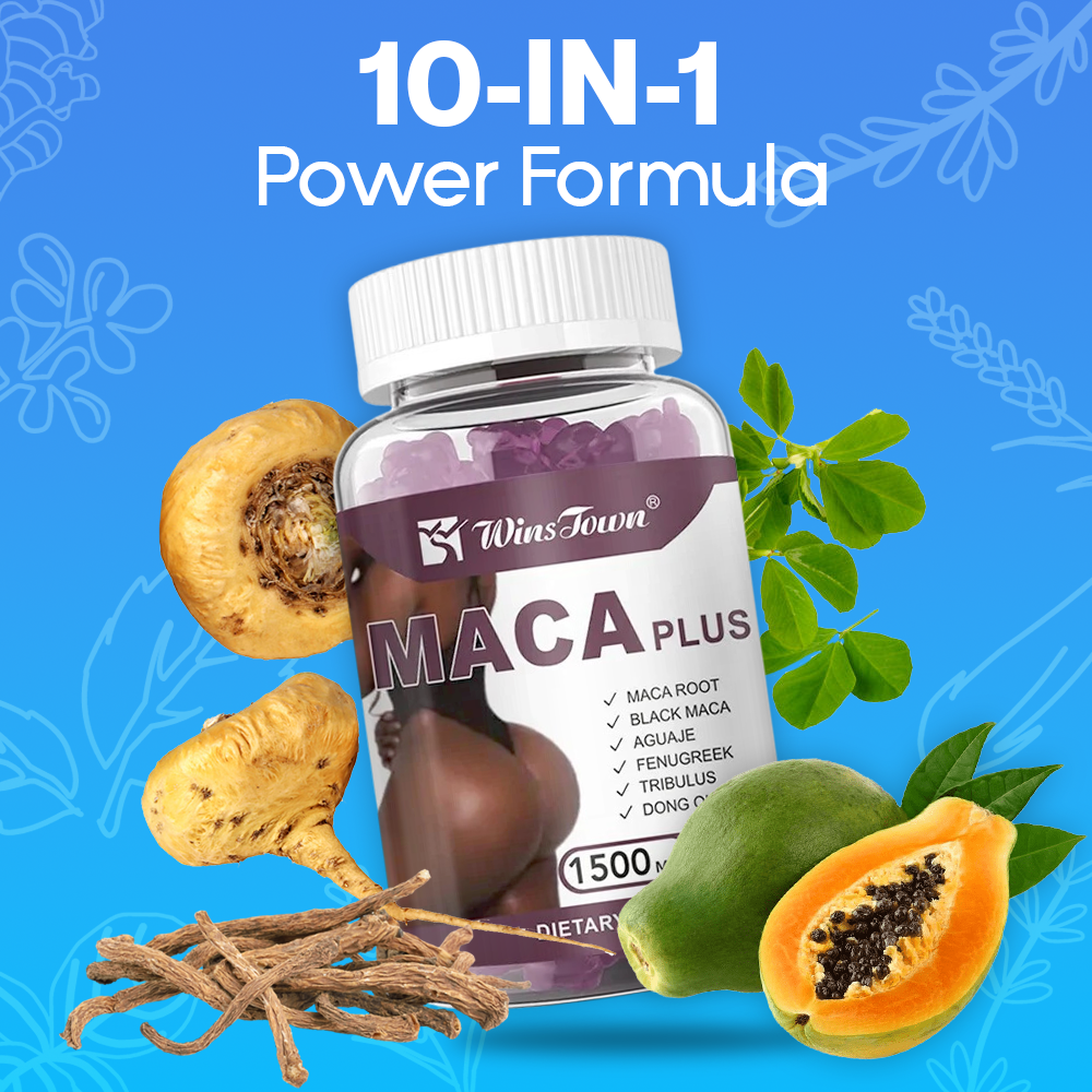 🍑 Maca Plus Gummies (1500mg) | Dietary Supplement for Hips Enlargement, Butt Enhancement, and Hormonal Balance
