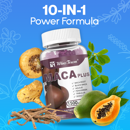 🍑 Maca Plus Gummies (1500mg) | Dietary Supplement for Hips Enlargement, Butt Enhancement, and Hormonal Balance