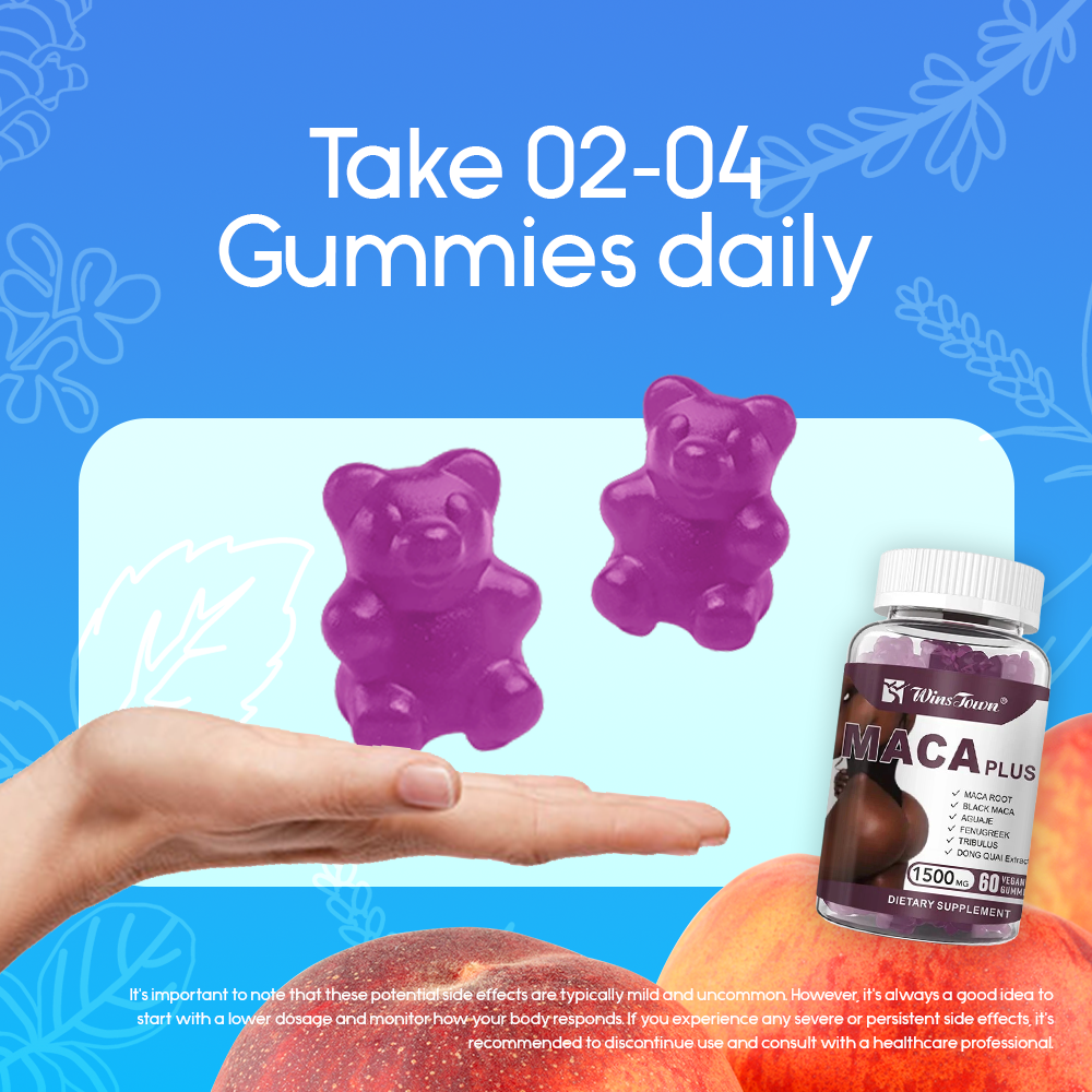 🍑 Maca Plus Gummies (1500mg) | Dietary Supplement for Hips Enlargement, Butt Enhancement, and Hormonal Balance