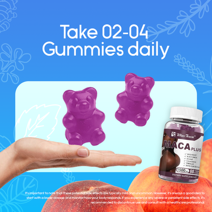 🍑 Maca Plus Gummies (1500mg) | Dietary Supplement for Hips Enlargement, Butt Enhancement, and Hormonal Balance