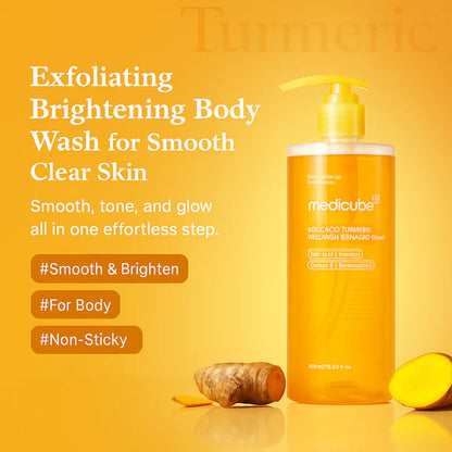 Reveal Brighter, Smoother Skin — Every Shower  Kojic Acid + Turmeric Brightening Body Wash