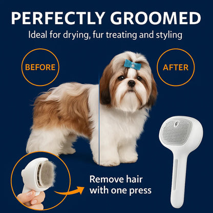 Self-Cleaning Pet Grooming Brush for Dogs & Cats