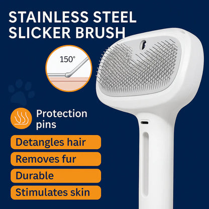 Self-Cleaning Pet Grooming Brush for Dogs & Cats