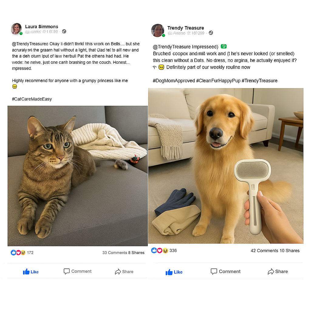 Self-Cleaning Pet Grooming Brush for Dogs & Cats