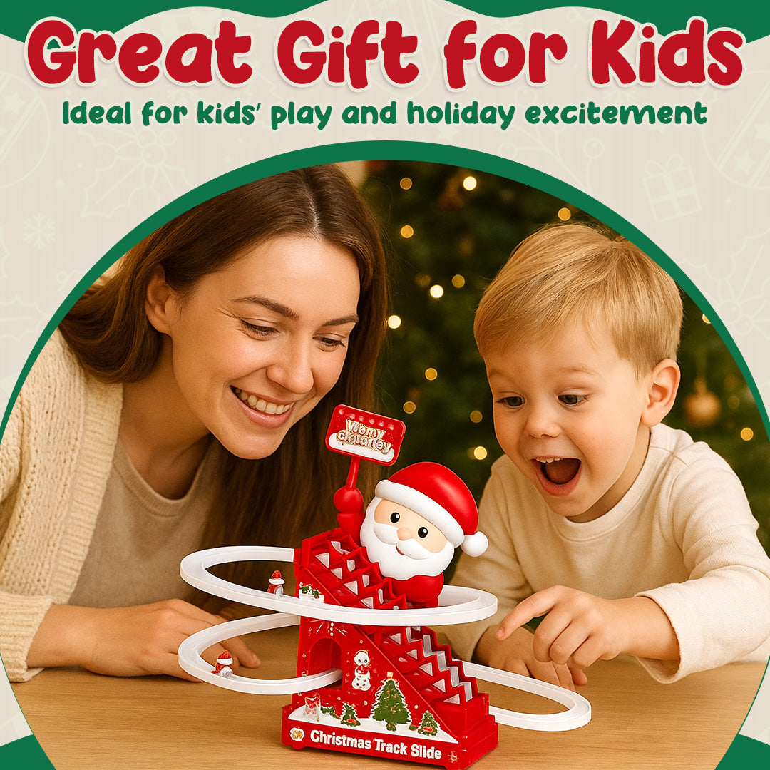 🎄✨ Christmas Electric Climbing Stairs Track Toy Set 🎁 | Fun Sliding & Assembling Toy for Kids!