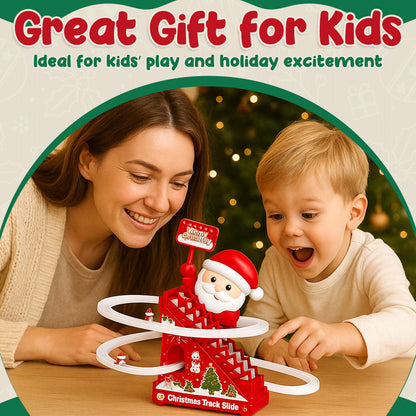 🎄✨ Christmas Electric Climbing Stairs Track Toy Set 🎁 | Fun Sliding & Assembling Toy for Kids!