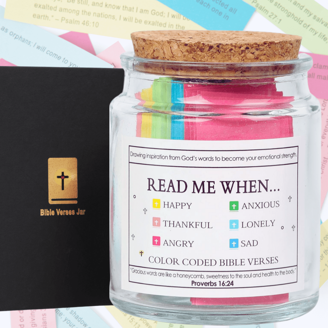 (GIFTING OFFER) Handmade 90 Day Bible Verses Jar (Free Christian Gift Box)