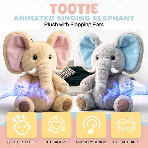 🐘Tootie – Animated Singing Elephant Plush with Flapping Ears