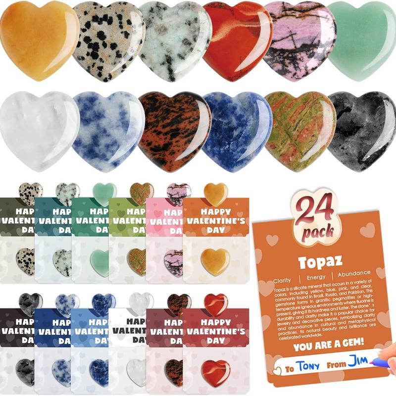 💘Valentine's Day Gem Gifts for Kids & Adults🎁 Prefilled Cards with Heart-Shaped Gemstones