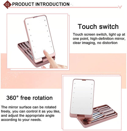 💖💖Travel Makeup Brush Set with LED light