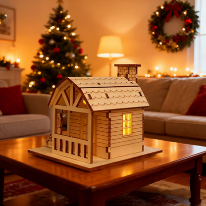 🔥LAST DAY 50% OFF- 🎄Light-Up Handmade Wooden Christmas Village Houses for Crafts