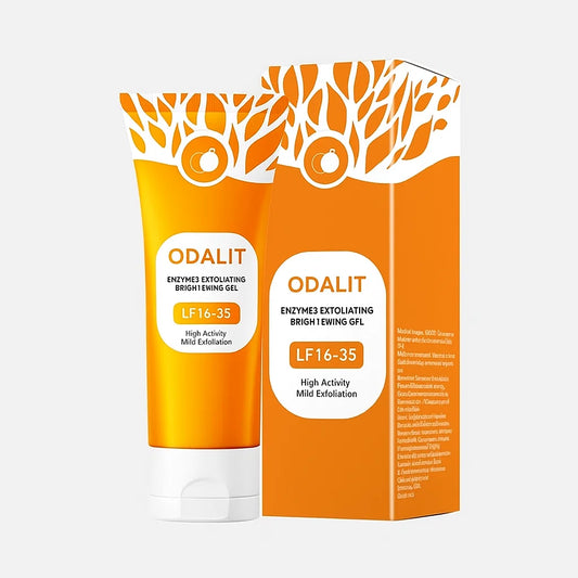 ODALIT Brightening Exfoliator Gel: Enzyme + Hyaluronic Acid | 94% Brighter Skin in 7 Days | Vegan, Sensitive-Safe