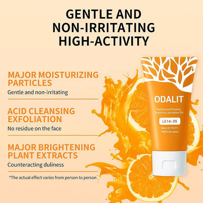 ODALIT Brightening Exfoliator Gel: Enzyme + Hyaluronic Acid | 94% Brighter Skin in 7 Days | Vegan, Sensitive-Safe