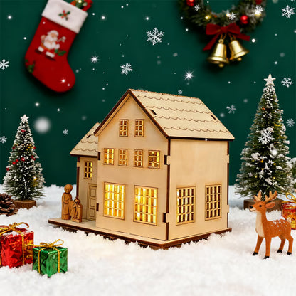 🔥LAST DAY 50% OFF- 🎄Light-Up Handmade Wooden Christmas Village Houses for Crafts