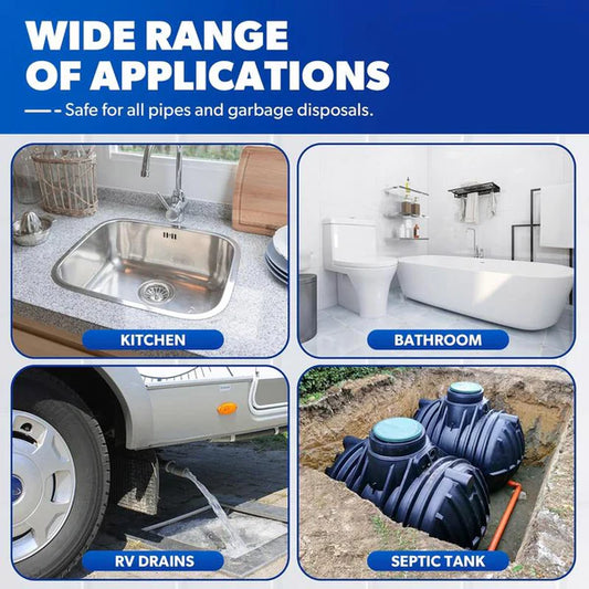 Liapu Powerful Pipe Dredging Agent for Kitchen and Toilet Pipelines - Dissolves 200+ Blockages and Kills 99% of Bacteria