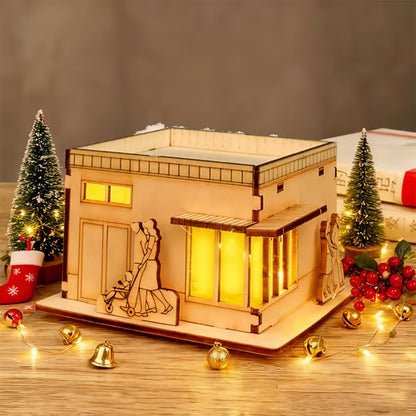 🔥LAST DAY 50% OFF- 🎄Light-Up Handmade Wooden Christmas Village Houses for Crafts