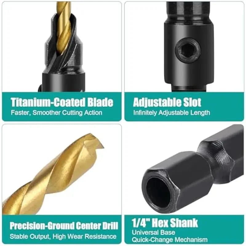 🔥Last Day 49% OFF - 🛠️5PCS Countersink Drill Bit Set – ✨Precision Drilling for Perfect Screw Holes