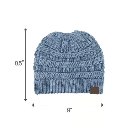 🎅Christmas Sale🎅Women's Ponytail Beanie – Chic & Cozy Cable Knit Hat for Fall and Winter, with Adjustable High Ponytail Opening